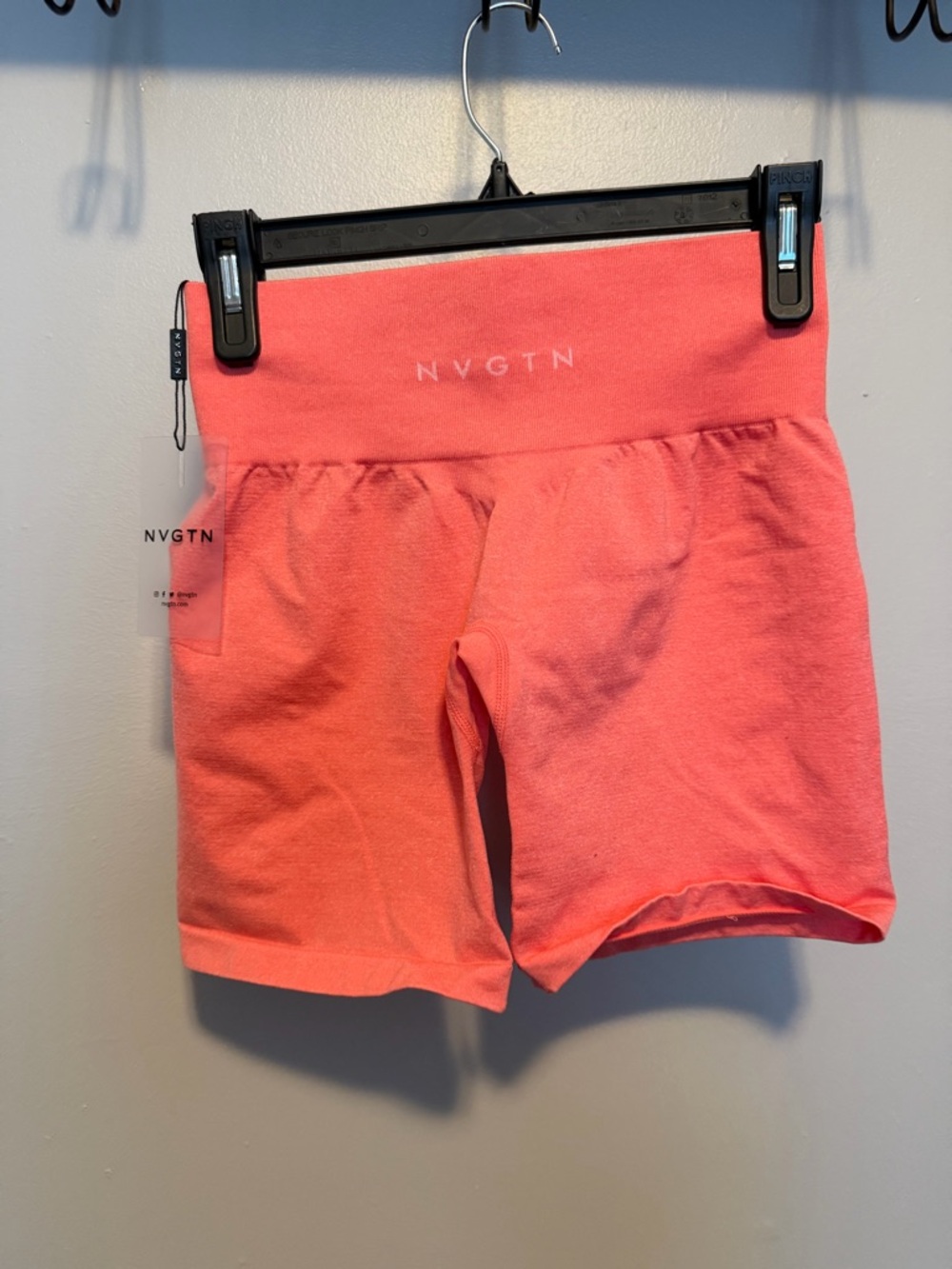 NVGTN Women's High-Rise Coral Pink Shorts